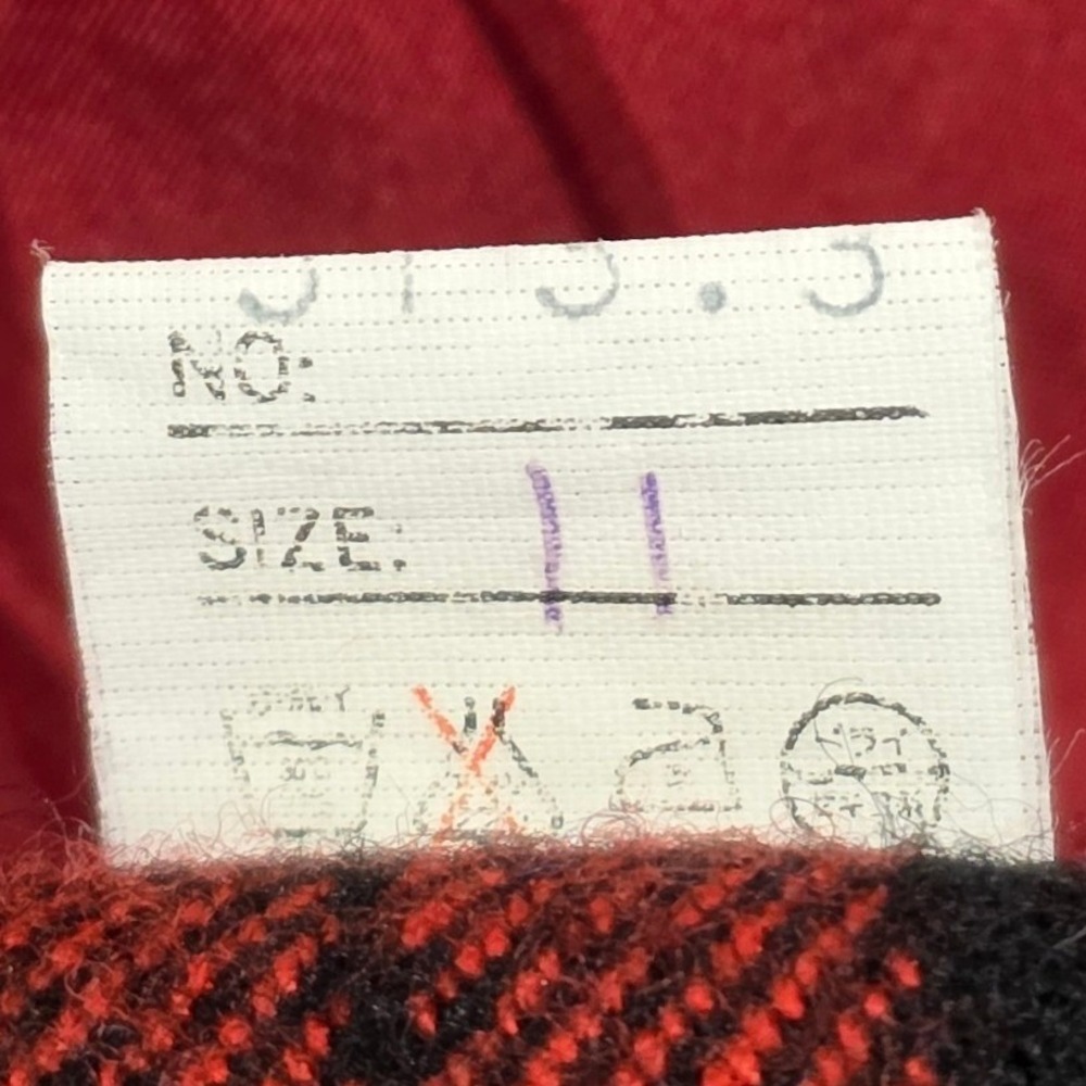 Vintage MG Red Black Plaid Oversized Double Breasted Blazer Jacket Size‎ 11 L - Picture 4 of 10